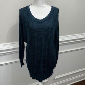 Lane Bryant Ribbed Knit Boat Neck Subtle Plaid Print Sweater size 14/16